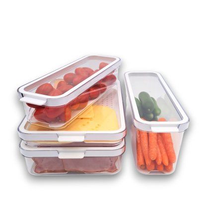 Sada 4ks organizéru do lednice CAUMA - 1,15l+1,3l+2l+2,6l