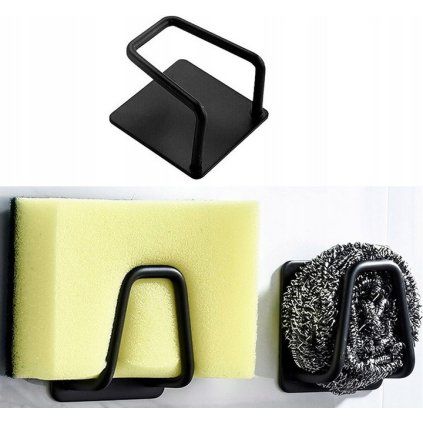 Samolepící háček na houbičku - čtverec BLACK 2 ks_1