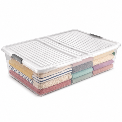 Úložný box s víkem a kolečky pod postel, KEEEPER CLIPBOX LEO 53L, 77 x 58 x 16 cm_9